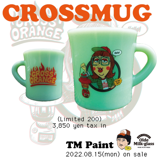 【CROSS ORANGE × TM Paint ×Olde Milk Glass 】　CROSSMUG JEDE ver.